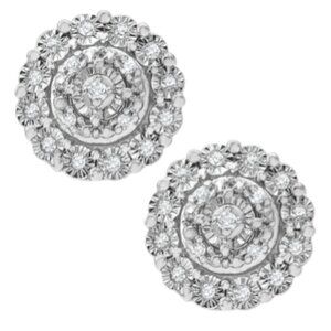Brilliant Diamonds 1/10 Ct. TW Diamond Halo Stud Earrings - Christmas!